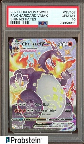 2021 Pokemon SWSH Shining Fates #SV107 FA Charizard VMAX PSA 10 GEM MINT