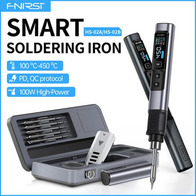 FNIRSI HS-02 100W Smart Soldering Station Kit Adjustable Temperature Display