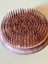 Vintage 3" Round Pin Flower Frog Spike Floral Arrangement Holder Small