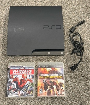 PlayStation 3 Slim Console & Games Lot Transformers Fall Of Cybertron/Marvel +  