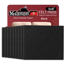 Yelanon Felt Furniture Pads 12 Pieces 8 x 6 Self Adhesive, Cuttable Chair ,