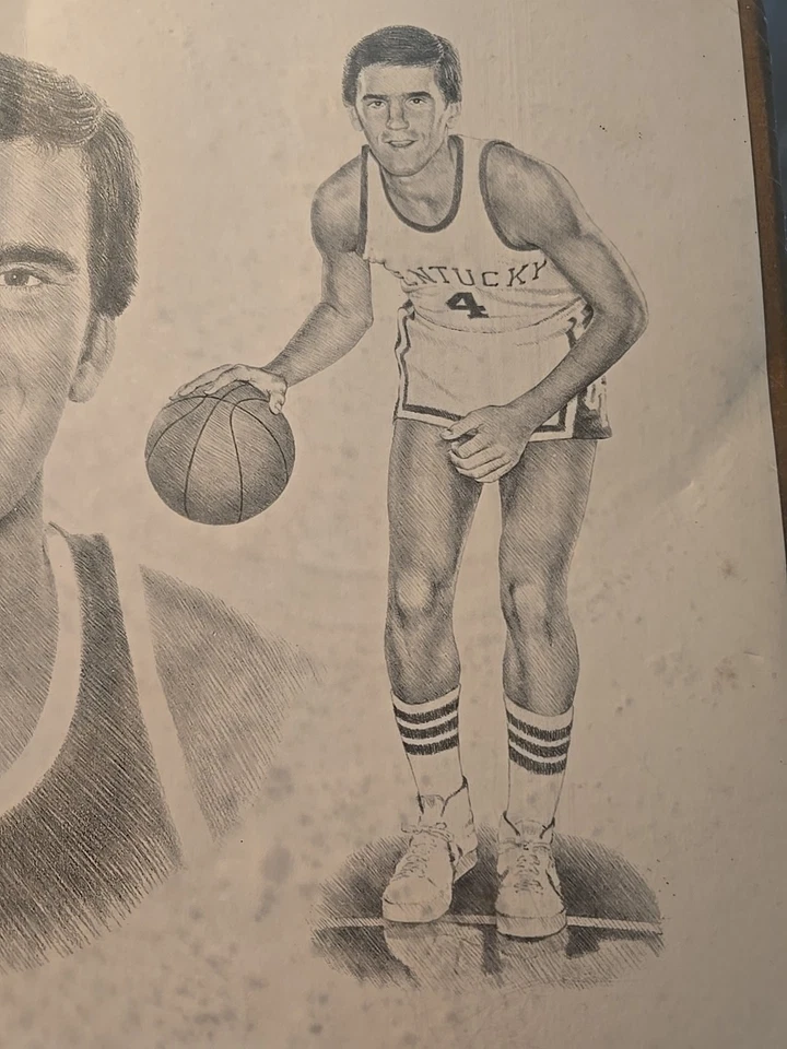 Univ of Kentucky Baloncesto Wildcats Kyle Macy Sr Guardia Impresión Artística Enmarcada 1979 Foto 4 de 4