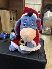 WINNIE THE POOH EEYORE SANTA HELPER 13" PLUSH DOLL Christmas Disney Store NWT