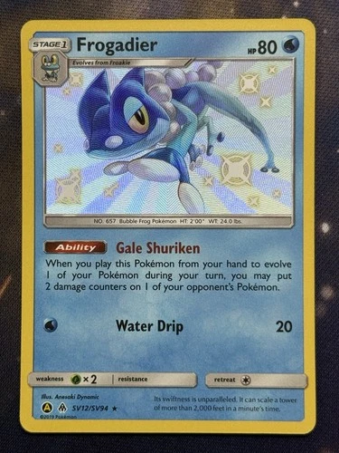 Frogadier SV12/SV94 Hidden Fates Shiny Holo Rare Pokemon Card NM