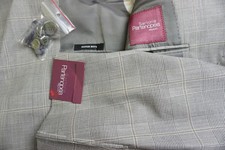 Sartoria Partenopea Beige Plaid 160s Wool 2 Pc Suit Jacket Pants 42R 52EU NEW