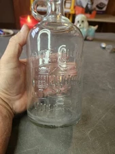 Vtg Antique White House Vinegar Glass Embossed Jug Bottle Advertising 8.5 inch