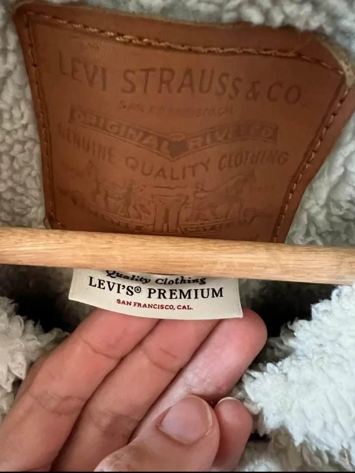 Vintage 80 Veste en Jean Levi's Doublée Sherpa - Photo 4/4