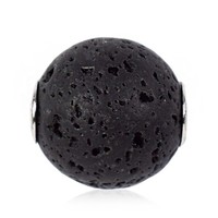 Cavill AnhäNger Schwarze Lava 10,5Ct Sterlingsilber 925 Rundschliff Modern