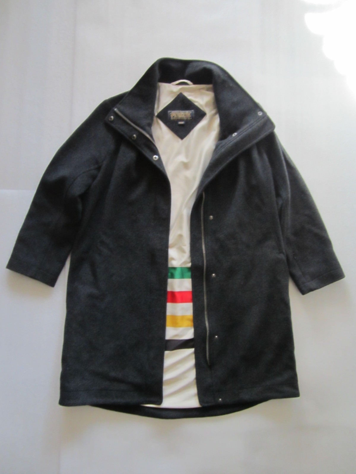 VTG PENDLETON CASCADE CAMPBELL COAT CHARCOAL GRAY… - image 1