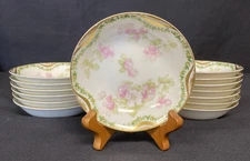 Haviland Limoges Schleiger 66 Dessert Bowl 4.5” LOT 14 Double Gold Pink Rose