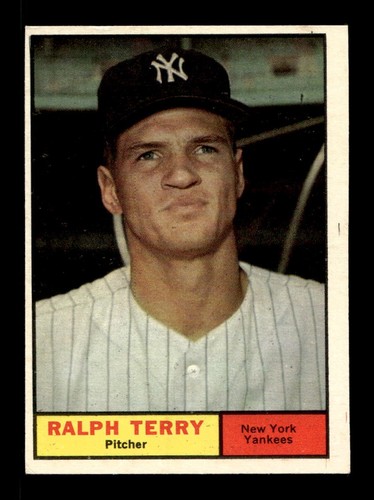 1961 Topps #389 Ralph Terry Yankees EX+ *8g