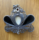 Bali Goddess Pendant Carved Face Sterling Silver 925 Garnet, Blue Topaz, Abalone — photo 2