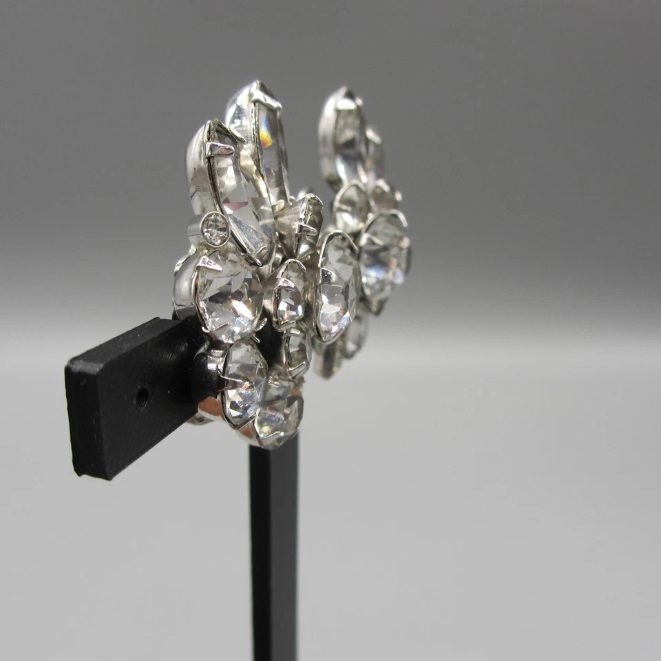 Juego de pendientes de hielo Eisenberg vintage florales transparentes con clip Foto 2 de 4