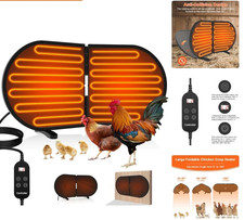 220W Chicken Coop Radiant Heater - Waterproof 3 Temp/5 Timer Tip Over Auto-Off