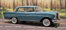 RARE 1:18 Norev 1966 Mercedes-Benz 200 Sedan Teal Green Diecast Model 