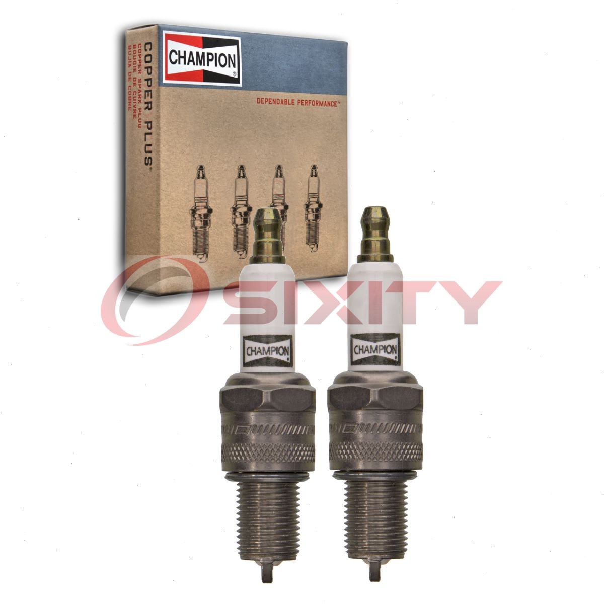 2 pc Champion 322ECO Spark Plugs for 7634 Ignition Wire Secondary qo