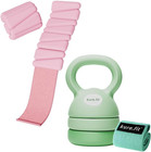 Pink Weights & Green Kettlebell Bundle for Home Gym - 1Lb & 5-12Lb
