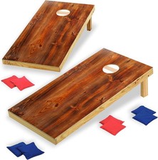 Solid Wood Premium Cornhole Game Set, Bean Bag Toss Game for Tailgate, Outdoor,