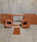 Vintage Marx Fort Apache Stockade Walls Entrance Parts Lot Read