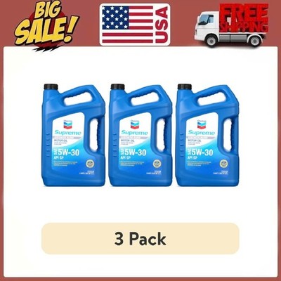 (3 pack) Chevron Supreme Synthetic Blend Motor Oil 5W30, 5 Quart