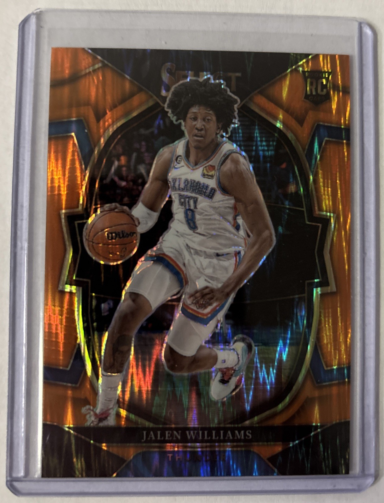 Jalen Williams Rookie Card RC 2022-23 Panini Select Concourse Orange Flash #90