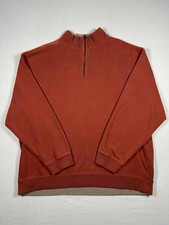 Pendleton 1/4 Zip Pullover Sweater Rust Orange Mens Size XL 100 Cotton