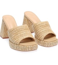Raffia Platform Heels Espadrilles