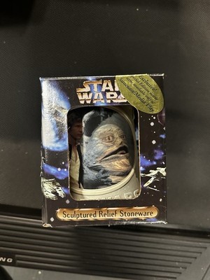 Star Wars 1994 sculptured relief stonewear mug MIB Han Solo Jabba Hutt Dram Tree