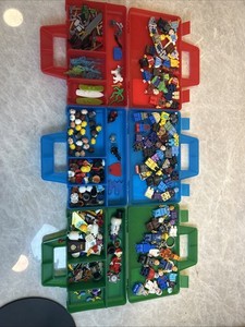 LEGO 4087 Sorting Box Lot 3 Full Of Mini Figures Heads Bodies Weapons Parts More