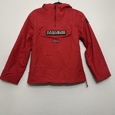 Napapijri Geographic Rainforest One Jacket Boys Size 12 152 Red Hooded