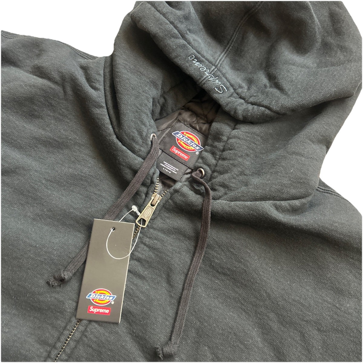 Supreme x Dickies Quilted Lined Zip Up Hoodie w/free hat - Black 