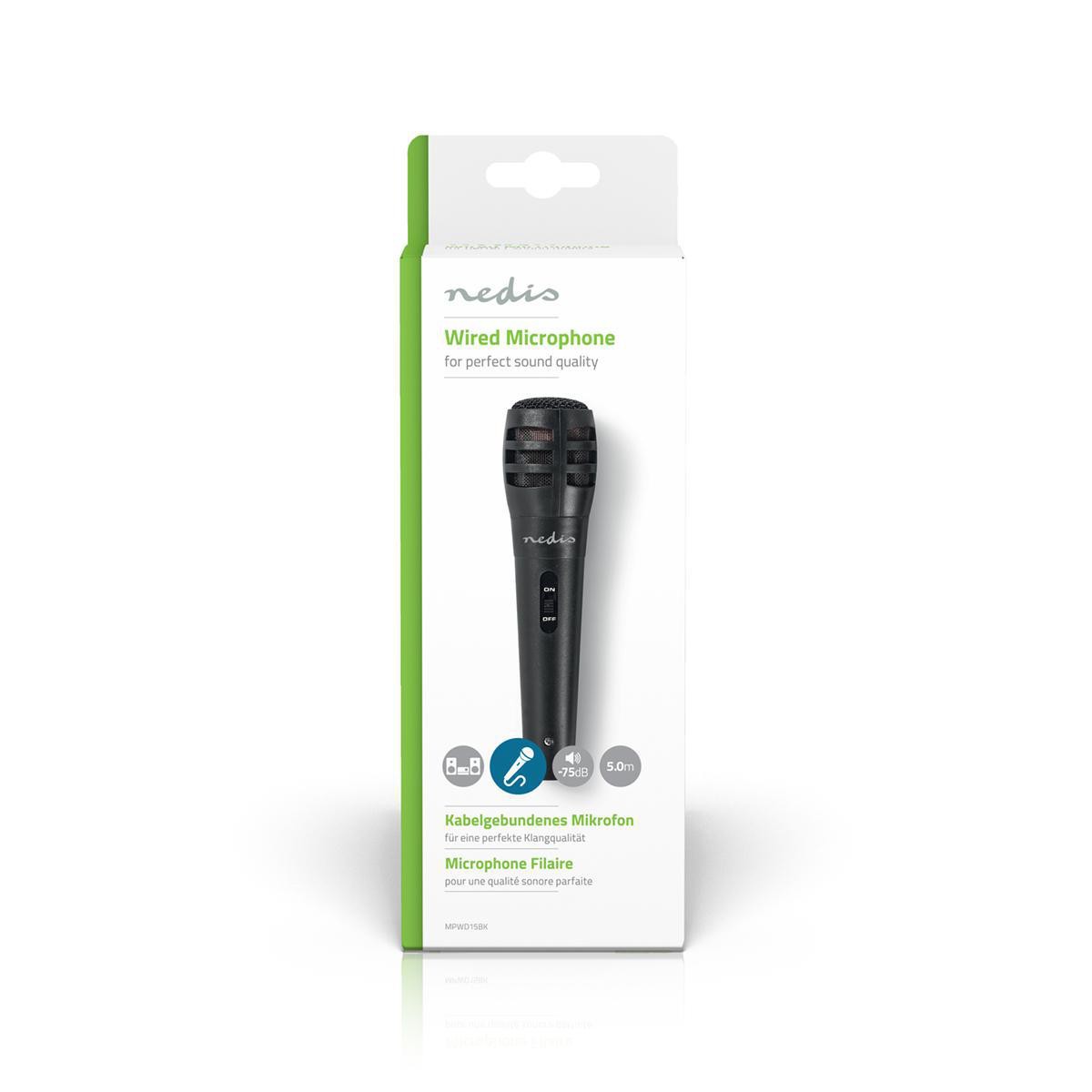 Microphone cardioïde filaire Nedis micro de chant dynamique avec interrupteur - 3
