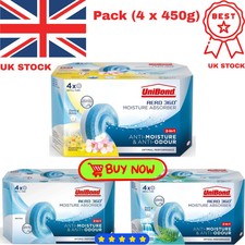 UniBond AERO 360° Moisture Absorber odour-neutralising Refill Tab 360° 4 x 450g