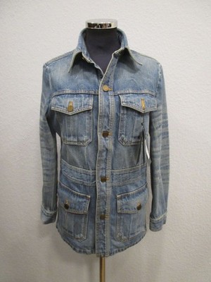Saint Laurent Paris Jeans Jacke Taschen blau Gr.M NEU (D20-15)
