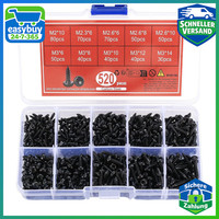 Selbstschneidende Schrauben M2-M3 Torx Schwarz 520 StüCk Set Werkzeug ZubehöR