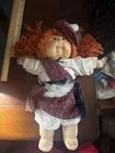 1984 VTG Cabbage Patch Kid Doll Red Pigtails, Green Eyes in Scottish Outfit