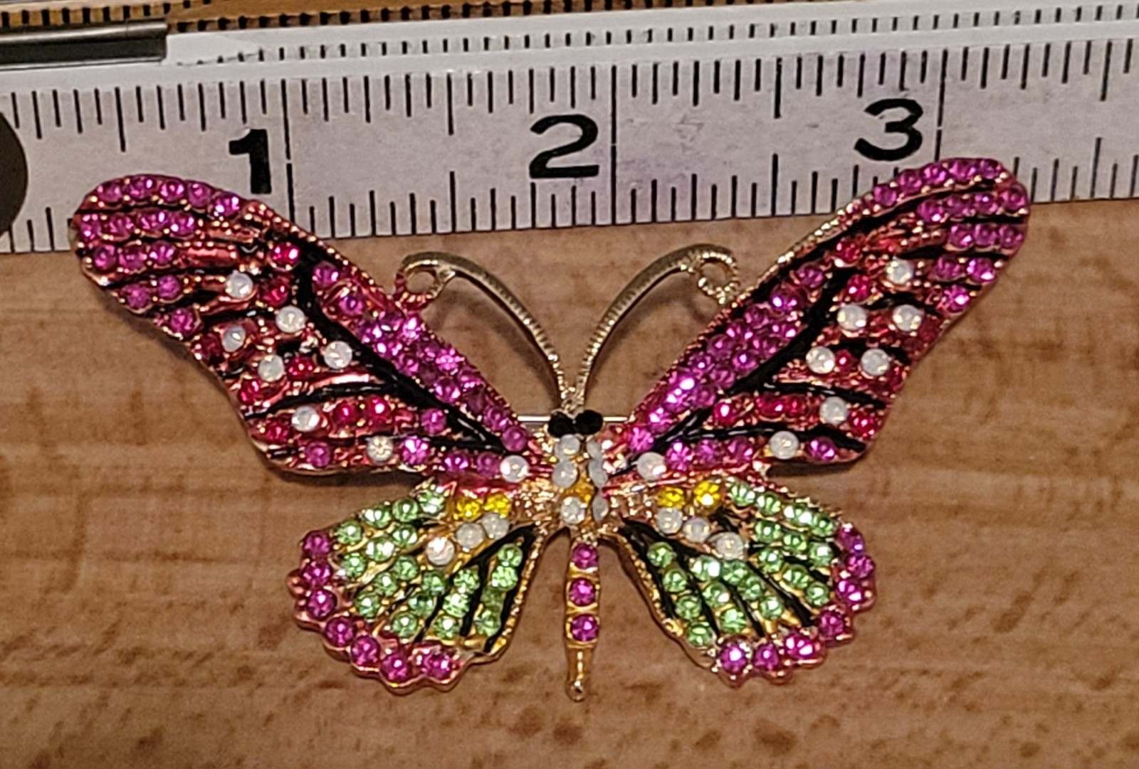 Big 3" Beautiful Multicolor Spring Rhinestone But… - image 1