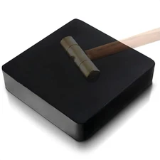 JEWELERS BENCH BLOCK RUBBER 4" x 4" SQUARE 1" THICK BASE FOR STEEL BLOCK DAPPING