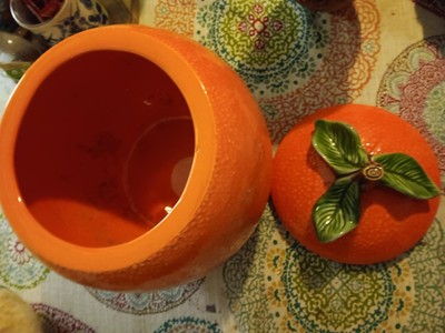 Vintage 1960's California Originals Pottery Orange Fruit Cookie