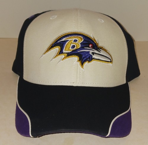 Baltimore Ravens NFL Team Black White Purple Adjustable Hat Cap One Size Pre... - Picture 2 of 4