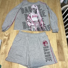 Mattel Barbie Gray Short Set Youth Girls Large 10-12