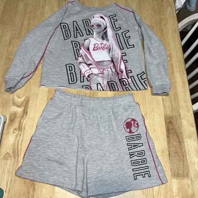 Mattel Barbie Gray Short Set Youth Girls Large (10-12)