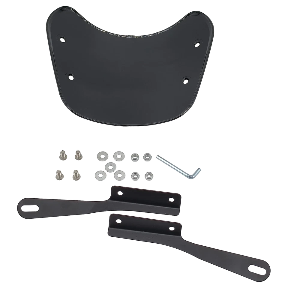 5"-7" Round Headlight Universal Motorcycle Black Windshield Windscreen For Honda Foto 3 de 4