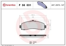 BREMBO Bremsbelagsatz Scheibenbremse PRIME P 56 031 für NISSAN MICRA K11 2 16V