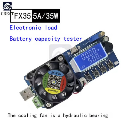 25W 35W 4A/5A Elektronische Last Strom Spannung Leistung Tester USB Schutz LCD HD