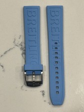 BREITLING OEM 20MM Diver Pro Rubber Strap Light Blue w/ OEM Tang Buckle