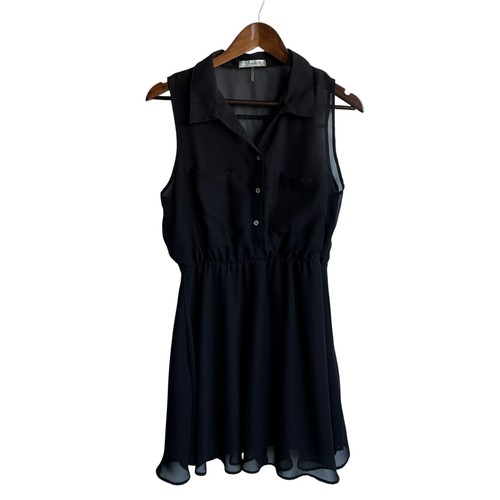 Free Bird Fit & Flare Womens dress Sz XL collared lined button accent H-1