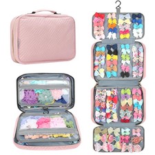 Hanging Hair Accessories Storage Bag Organizer For Girls Bows Clips With Hook