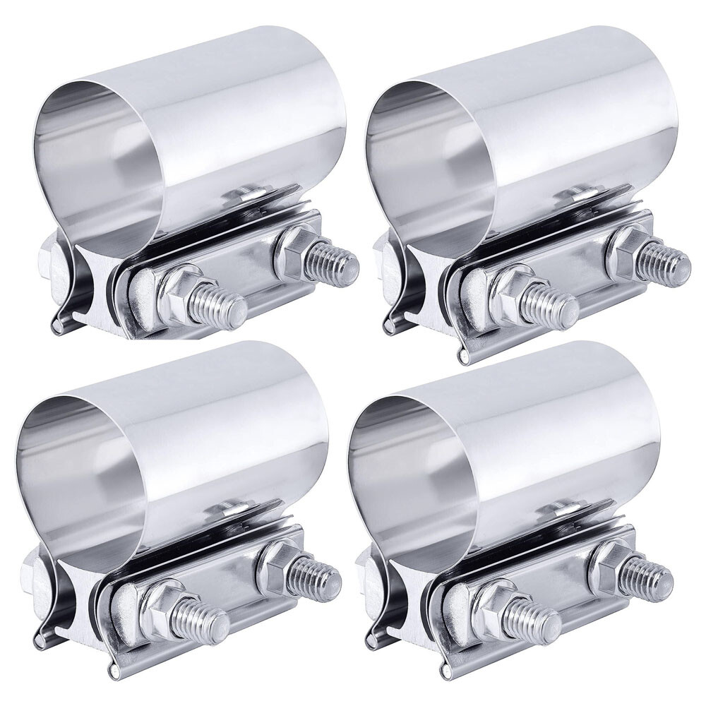 2 1/2 Exhaust Clamp 2" Butt Joint Exhaust Band Clamp Muffler Sleeve Coupler Stainless Ste B 787379 - Foto 6