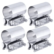 4x Exhaust Clamp 3Inch Butt Joint Exhaust Muffler Clamp Band For Pipe Connection